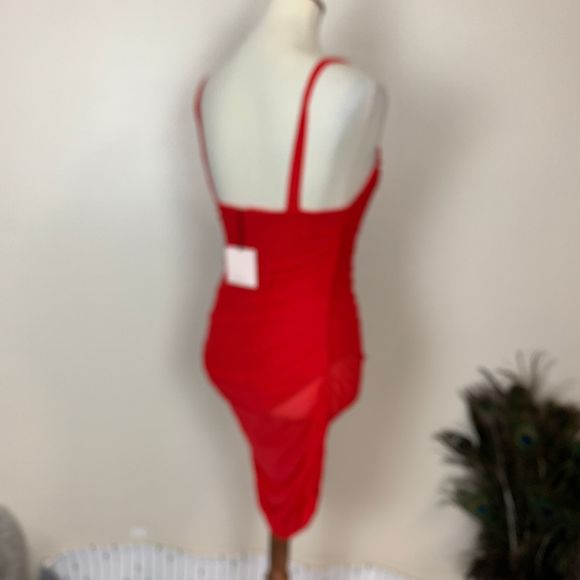 superdown Darlene Mesh Mini Dress (Red, Medium) - Picture 4 of 9